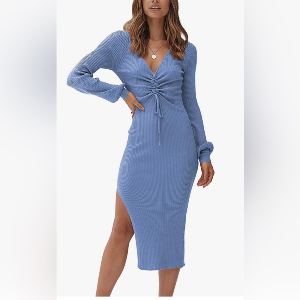 Baby blue sweater dress